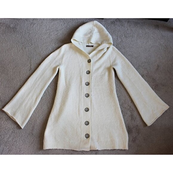 Prana - Willow Duster Hooded Cardigan in Ivory, size Medium - Picture 1 of 8